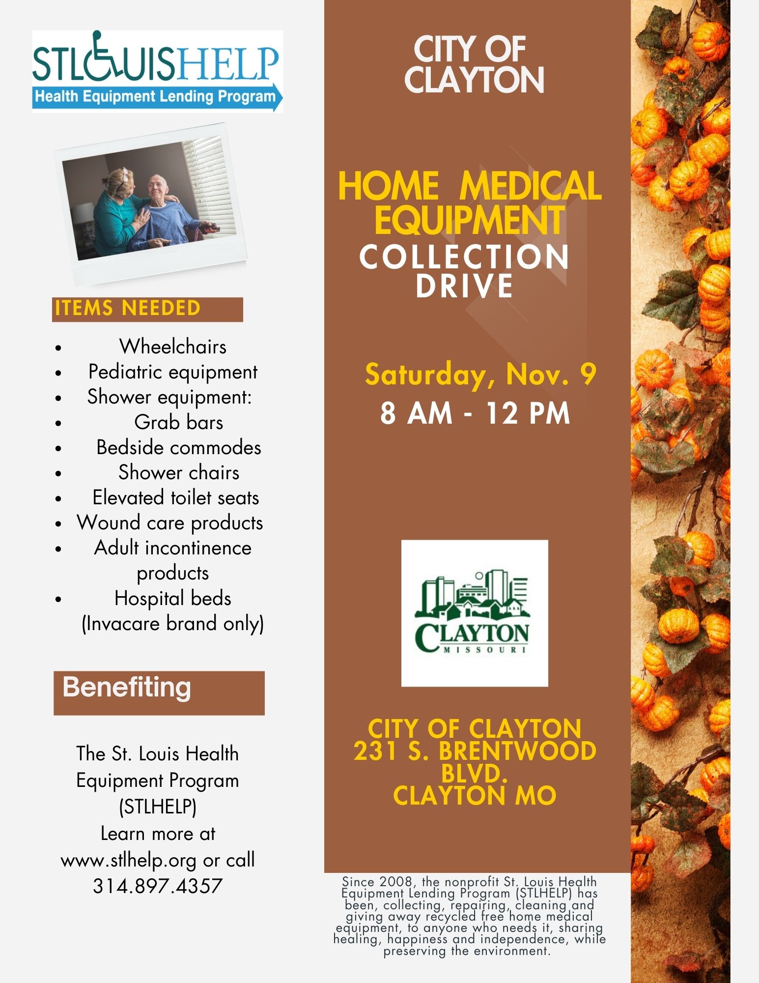 FALL Medical Supplies EQUIPMENT DRIVE CLAYTON